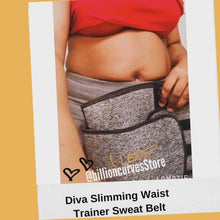 Load and play video in Gallery viewer, Diva Slimming Waist Trainer Sweat Belt - Postpartum Belt and Waist Trainer
