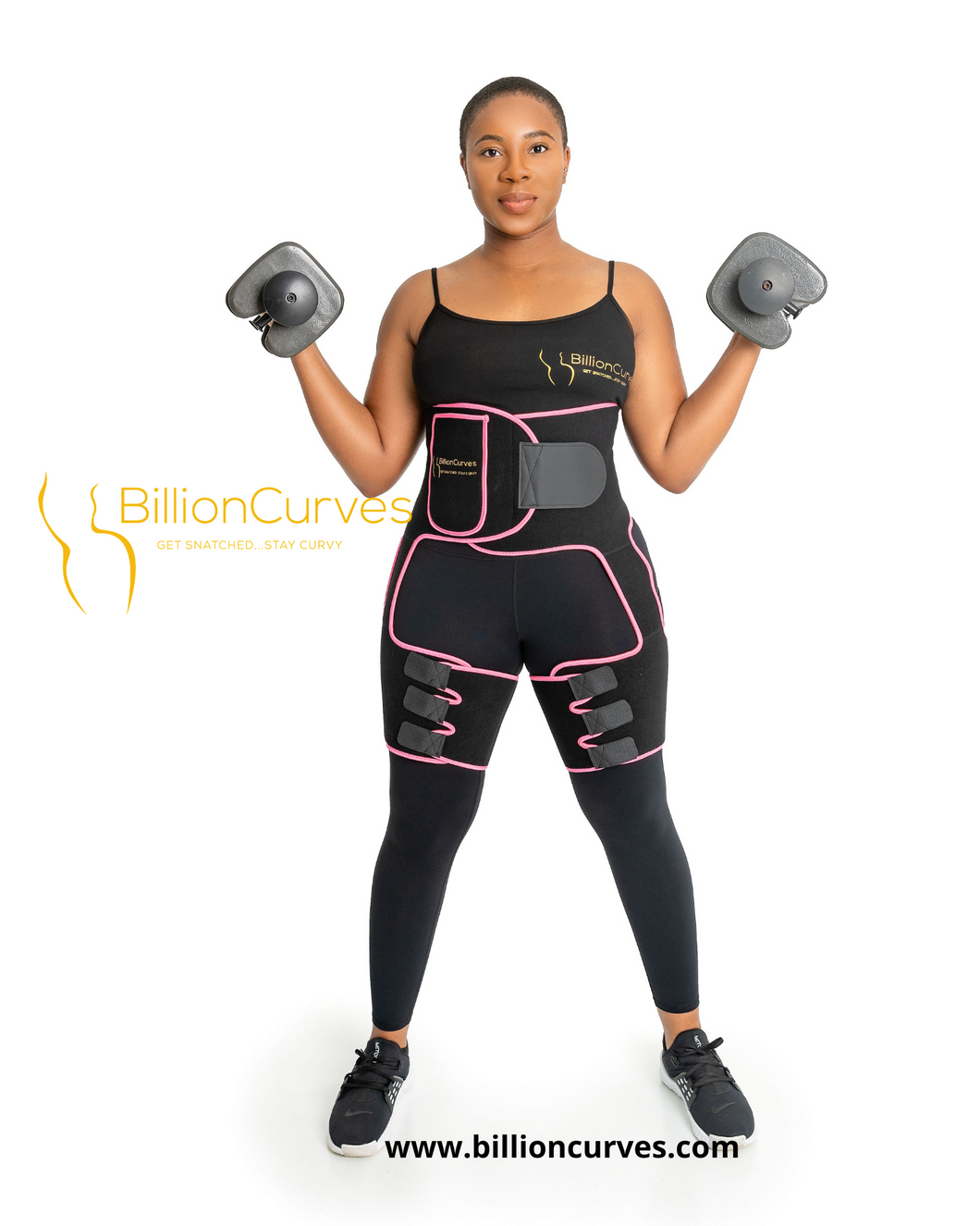 BillionCurves Exclusive 3-in-1 HighWaist Sweat Belt and Thigh Toner- Butt Lifter Shapewear